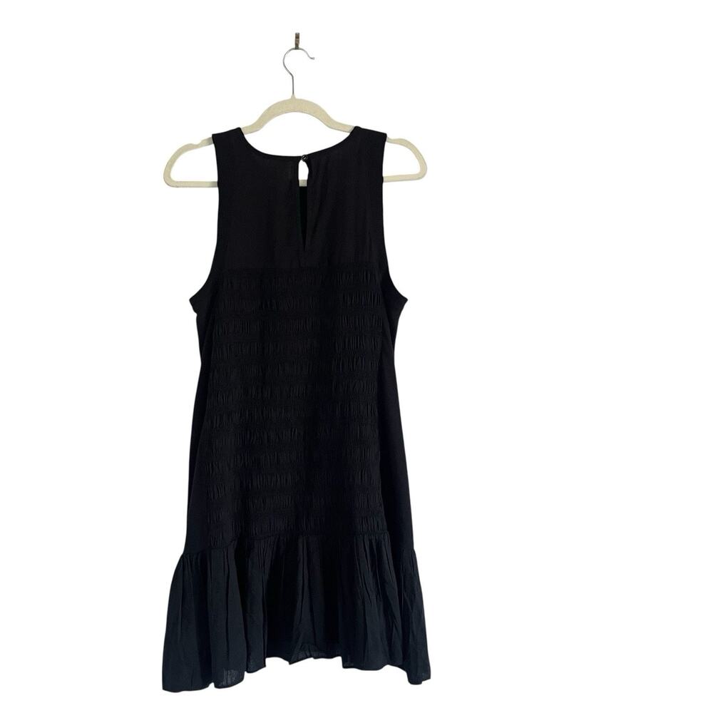 Daily Practice by Anthropologie Prix Mini Dress Black Smocked Cotton Sz Medium - Picture 4 of 11